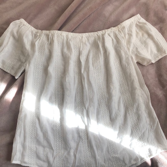 Tops - White Over the Shoulder Top Tops - White Over the Shoulder Top